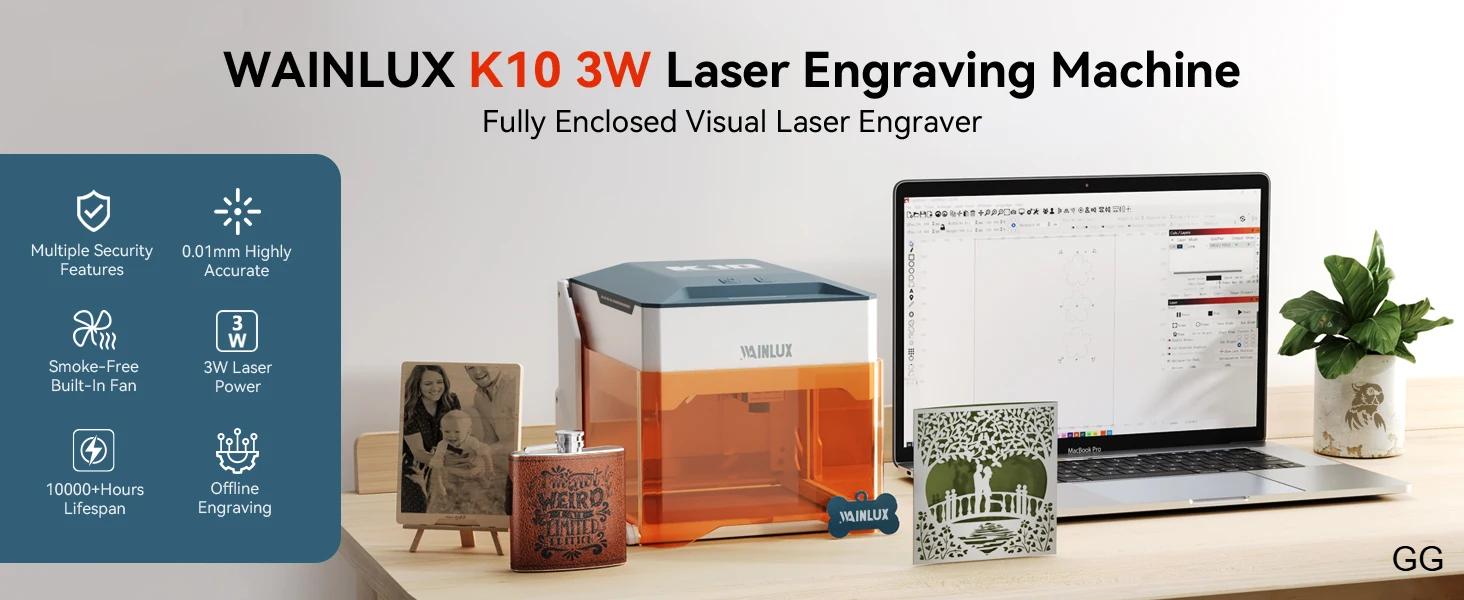Wainlux K10 Laser Engraver 3W 5W BT Version Mini Laser Engraving Marking Machine Mark Woodworking Machines Ship From DE US Wainlux K10 Laser Engraver 3W 5W BT Version Mini Laser Engraving Marking Machine Mark Woodworking Machines Ship From DE US