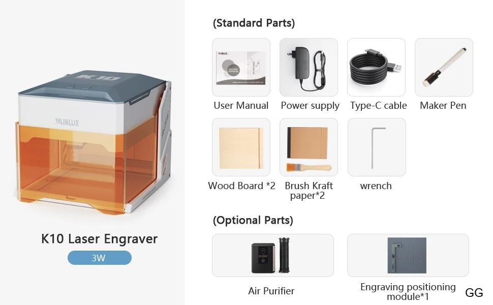 Wainlux K10 Laser Engraver 3W 5W BT Version Mini Laser Engraving Marking Machine Mark Woodworking Machines Ship From DE US Wainlux K10 Laser Engraver 3W 5W BT Version Mini Laser Engraving Marking Machine Mark Woodworking Machines Ship From DE US