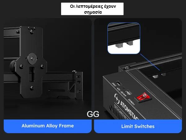 Βιομηχανικός Laser Χάραξης 10W με Περιοχή 400x400mm Βιομηχανικός Laser Χάραξης 10W με Περιοχή 400x400mm