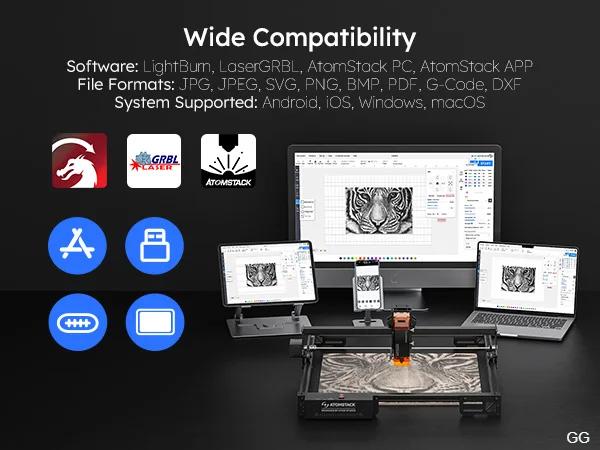 Βιομηχανικός Laser Χάραξης 10W με Περιοχή 400x400mm Βιομηχανικός Laser Χάραξης 10W με Περιοχή 400x400mm