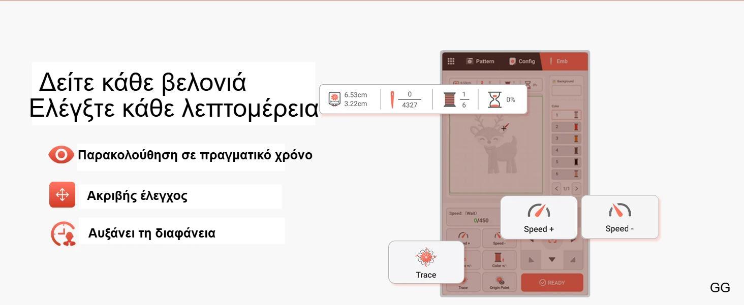 Ηλεκτρονική Κεντητική Μηχανή με Μεγάλη Επιφάνεια Κεντήματος, Σετ Κλωστές, Σταθεροποιητή & Καρούλι Ηλεκτρονική Κεντητική Μηχανή με Μεγάλη Επιφάνεια Κεντήματος, Σετ Κλωστές, Σταθεροποιητή & Καρούλι