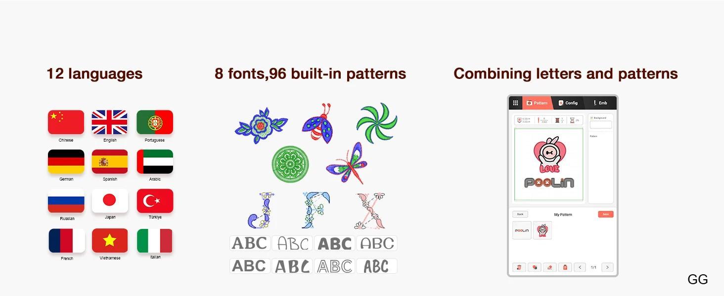 Ηλεκτρονική Κεντητική Μηχανή με Μεγάλη Επιφάνεια Κεντήματος, Σετ Κλωστές, Σταθεροποιητή & Καρούλι Ηλεκτρονική Κεντητική Μηχανή με Μεγάλη Επιφάνεια Κεντήματος, Σετ Κλωστές, Σταθεροποιητή & Καρούλι