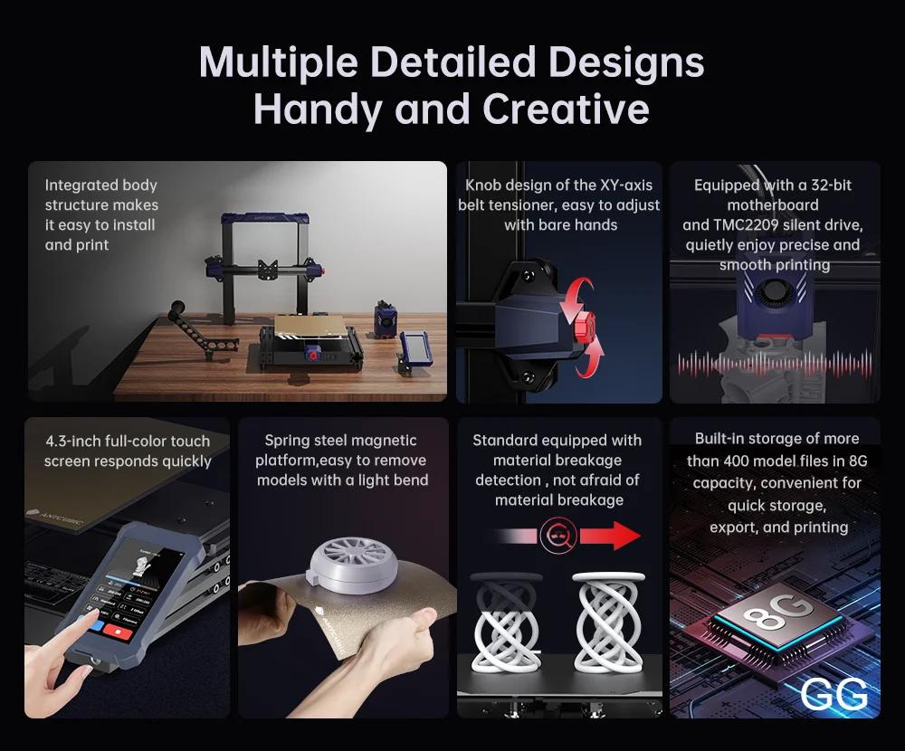 ANYCUBIC Kobra 2 Pro 500mm/s Maximum Printing Speed FDM 3d Printer 25-Point Automatic Leveling With 9.8 x8.7 x 8.7in Print Size ANYCUBIC Kobra 2 Pro 500mm/s Maximum Printing Speed FDM 3d Printer 25-Point Automatic Leveling With 9.8 x8.7 x 8.7in Print Size