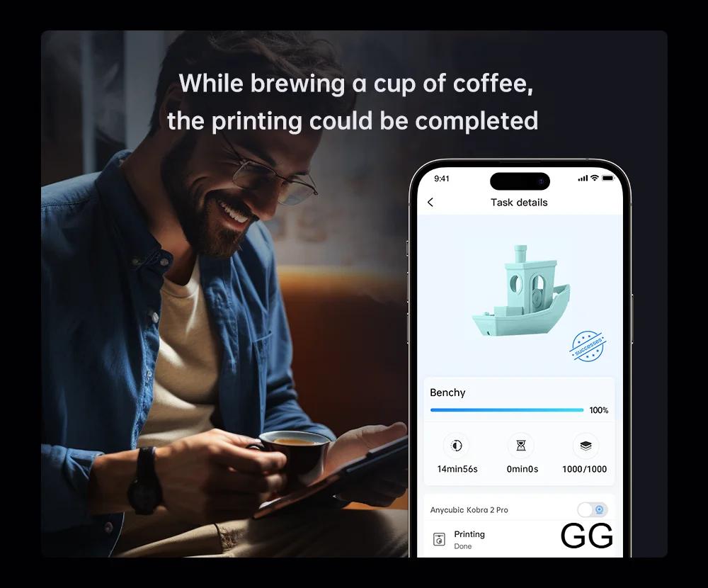 ANYCUBIC Kobra 2 Pro 500mm/s Maximum Printing Speed FDM 3d Printer 25-Point Automatic Leveling With 9.8 x8.7 x 8.7in Print Size ANYCUBIC Kobra 2 Pro 500mm/s Maximum Printing Speed FDM 3d Printer 25-Point Automatic Leveling With 9.8 x8.7 x 8.7in Print Size